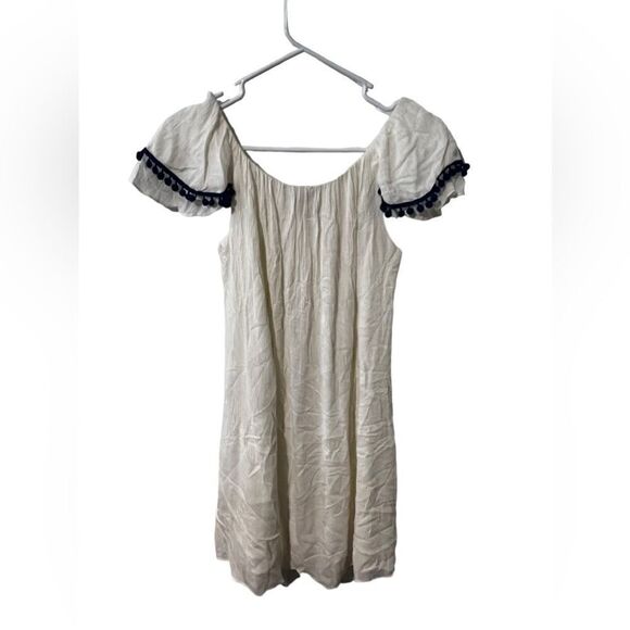 MISA Los Angeles White Dreya Pom Pom Dress S - Picture 1 of 6